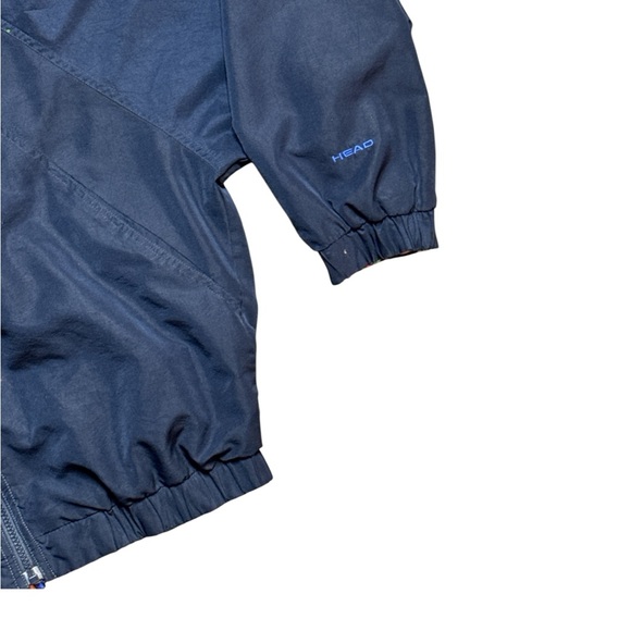 VINTAGE HEAD REVERSIBLE NAVY ABSTRACT FLORAL ZIPPERED FRONT WINDBREAKER JACKET - Picture 8 of 11